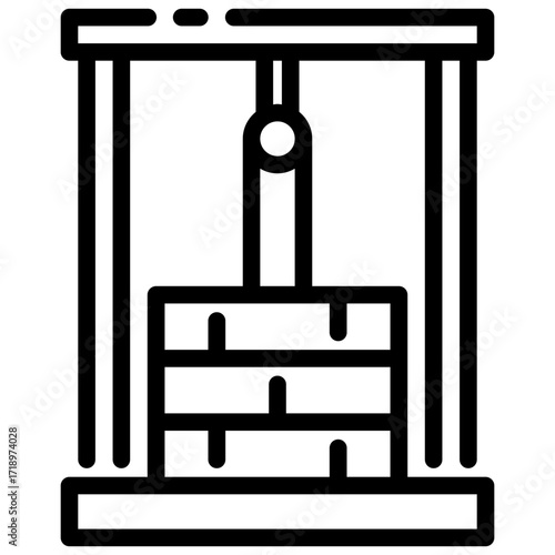Water well icon well construction made of black lines shows pulley using a water well icon.