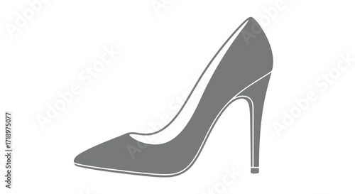 Elegant monochromatic stiletto illustration accentuating sophisticated feminine design, showcasing minimalist aesthetic with delicate lines and