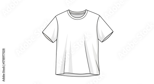 Simple White T-Shirt Illustration for Apparel Mockups and Creative Design Projects with Customizable Graphic Potential