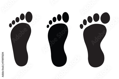 silhouette of baby feet icon over white background. vector illustration. Baby footprints icon isolated on white background. Baby feet sign. Set icons colorful