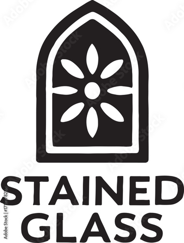 Silhouette vector of a stained glass banner, ideal for decorative and art design projects.