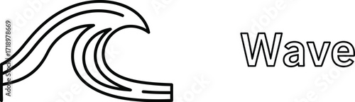 Simple wave line art illustration for minimalist designs