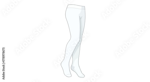 Illustration of white leggings, a garment choice for diverse activities, showcasing legwear design for various occasions and apparel aesthetics