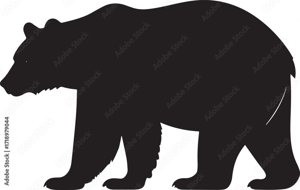 Fototapeta premium Forest Bear Silhouette Vector Illustration