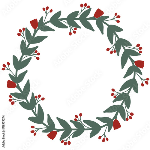 christmas wreath vector illustration