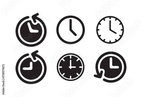 Hourglass and Clock Icons Set, Time Management and Countdown Symbols, Timer icon. Vector illustration eps 10