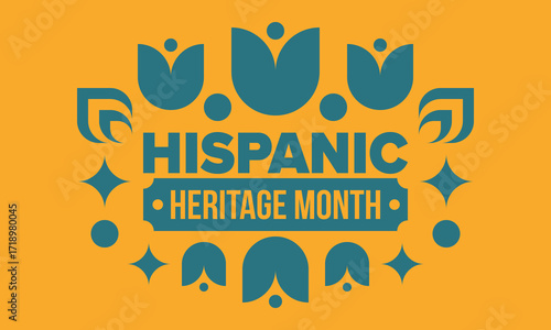 National Hispanic Heritage Month in September and October. Hispanic and Latino Americans culture. Celebrate annual in United States. Poster, card, banner and background. Vector illustration