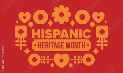 National Hispanic Heritage Month in September and October. Hispanic and Latino Americans culture. Celebrate annual in United States. Poster, card, banner and background. Vector illustration