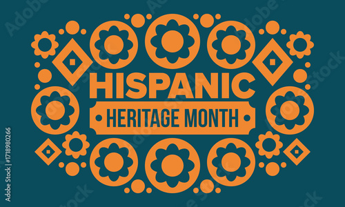 National Hispanic Heritage Month in September and October. Hispanic and Latino Americans culture. Celebrate annual in United States. Poster, card, banner and background. Vector illustration