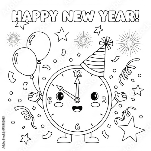 New Year coloring page