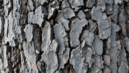 Rough gray tree bark peeling texture natural rustic organic surface pattern
