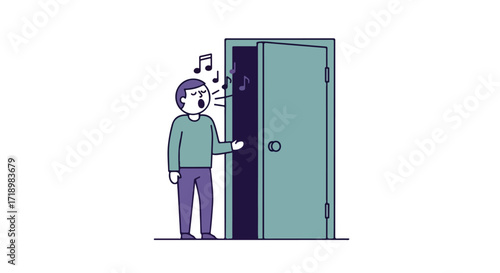 Serenading the Unknown: A Cartoon Man's Musical Offering to the Room Beyond the Doorway 59 Character