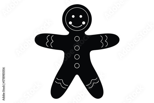 gingerbread man silhouette vector art illustration