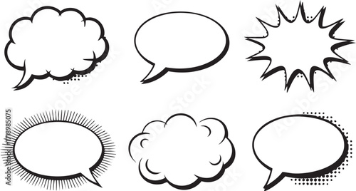 Retro pop art speech bubble pack for creative illustration and graphic entertainment use