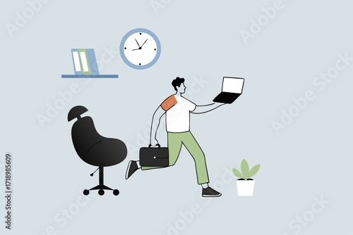 businessman who works with hybrid fabric both at home and in the office.