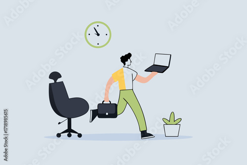 businessman who works with hybrid fabric both at home and in the office.
