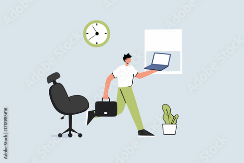 businessman who works with hybrid fabric both at home and in the office.