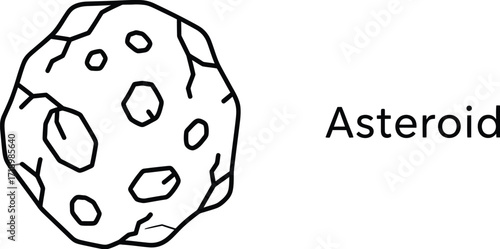 Illustration of an asteroid, a rocky body orbiting the sun