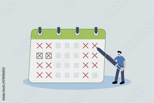 4 day work week, business manager scheduled vacation to work 4 day work week at the company.