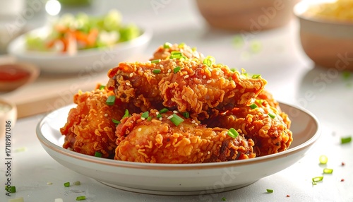 Crispy fried chicken wings on a plate (1)