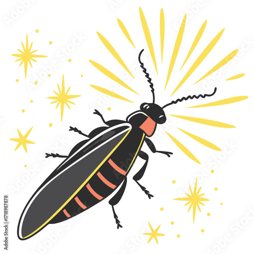A black beetle with yellow spots and a red antenna is a small, close-up insect isolated on a white leaf