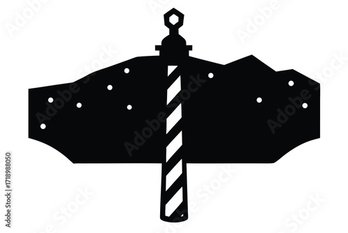 north pole sign silhouette vector art illustration