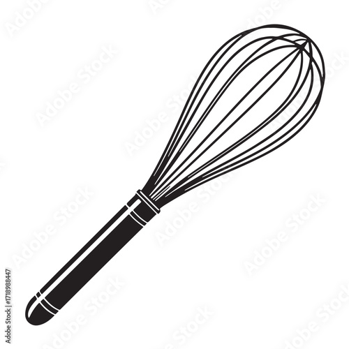 Black whisk Silhouette Vector, High Quality Illustration on White Background
