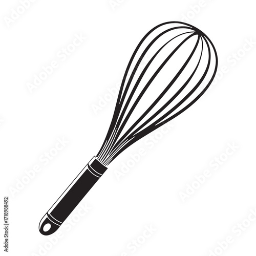 Black whisk Silhouette Vector, High Quality Illustration on White Background