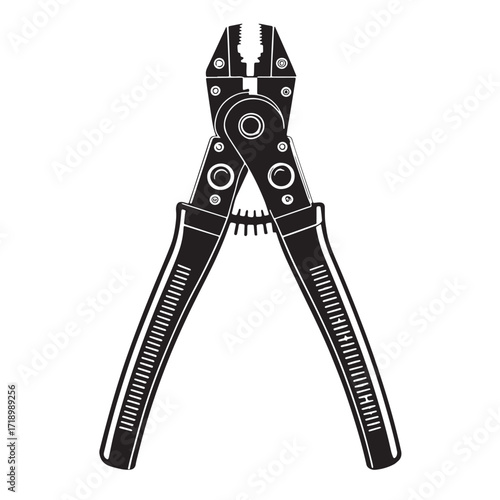 Black wire strippers Silhouette Vector, High Quality Illustration on White Background