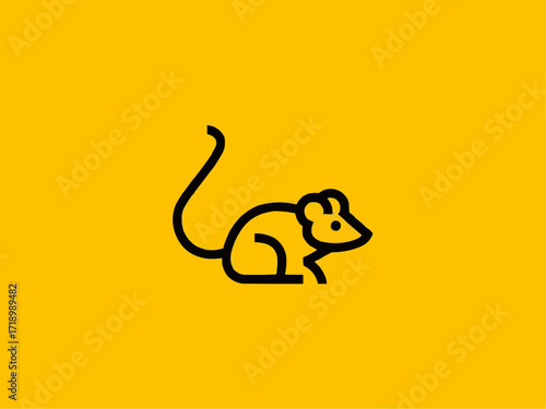 Charming minimalist mouse icon symbolizing curiosity and exploration, perfect for tech or kids' brands