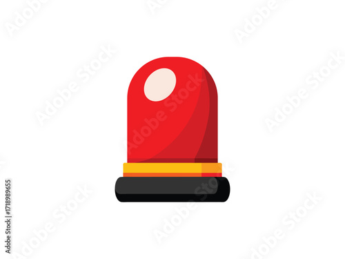 Red alarm siren icon. Emergency light icon for police, ambulance or urgency signs, safety alerts, and emergency notifications. 
