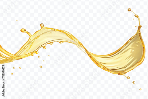 realistic smooth clean and fresh olive oil splash in curve style isolated on white background	