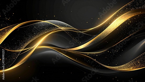 黒い背景にゴールドのラインが入った高級感のある背景素材