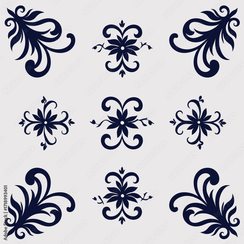 Fototapeta premium How to Floral Decorative Design Elements