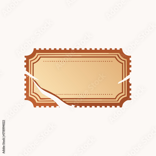 Wallpaper Mural Vintage blank rectangular label with perforated edges and torn paper effect. Torontodigital.ca