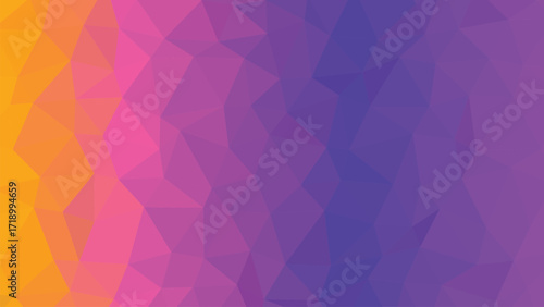 Geometric low poly gradient background in yellow pink and purple abstract polygon