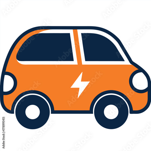Modern electric car logo design with vibrant color palette