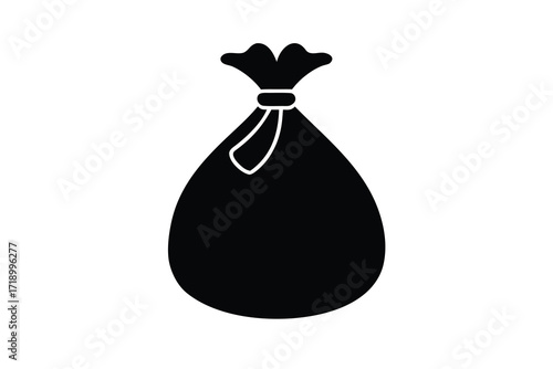 santa sack full silhouette vector icon design
