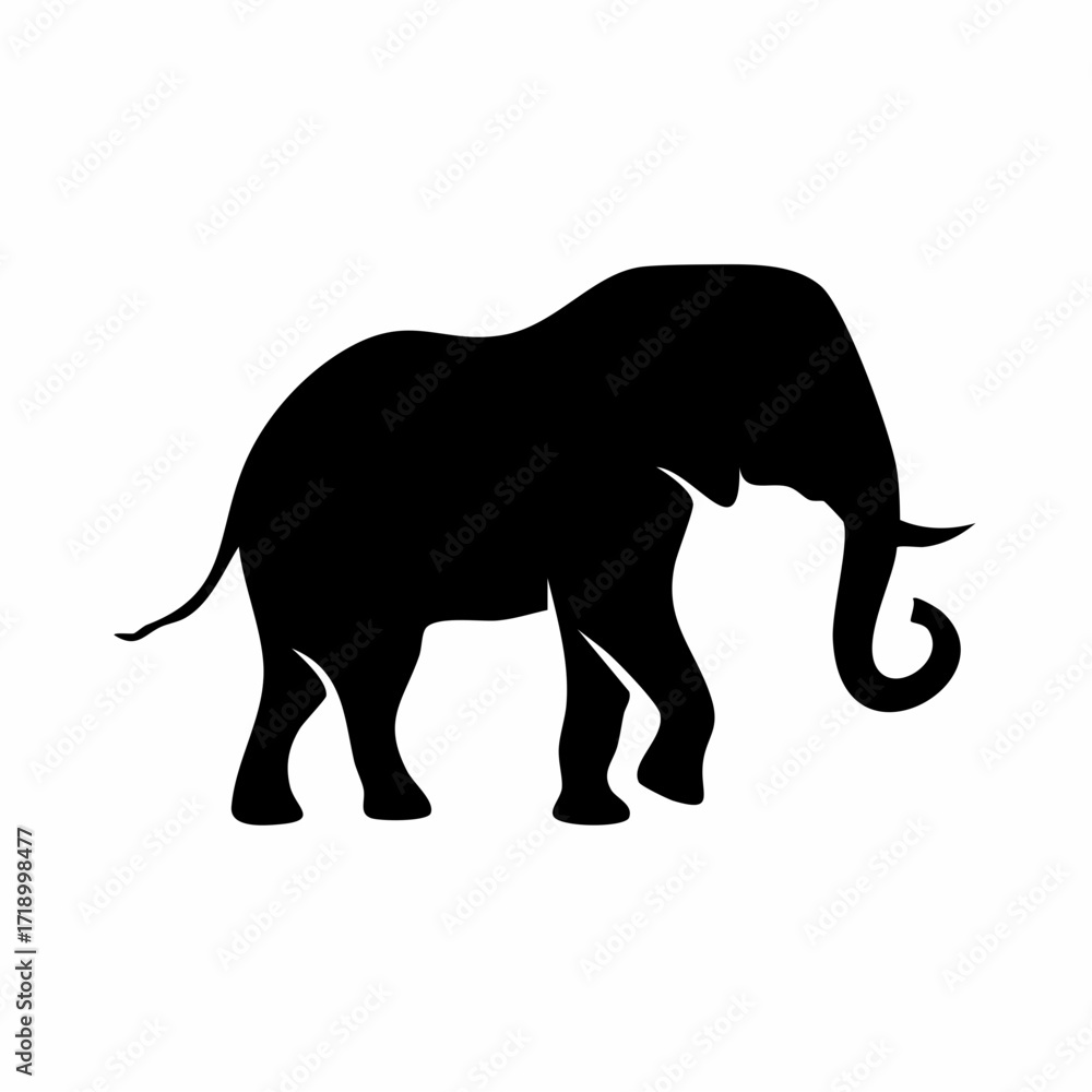 Obraz premium Elegant Elephant Silhouette Vector Illustration
