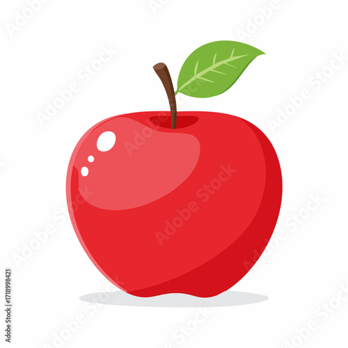 Red Apple Illustration Fresh, Juicy, and Healthy Fruit