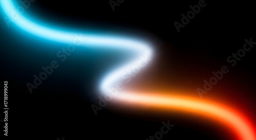 Stunning abstract background with vibrant blue and orange light trails on black for modern website designs and dynamic digital art projects