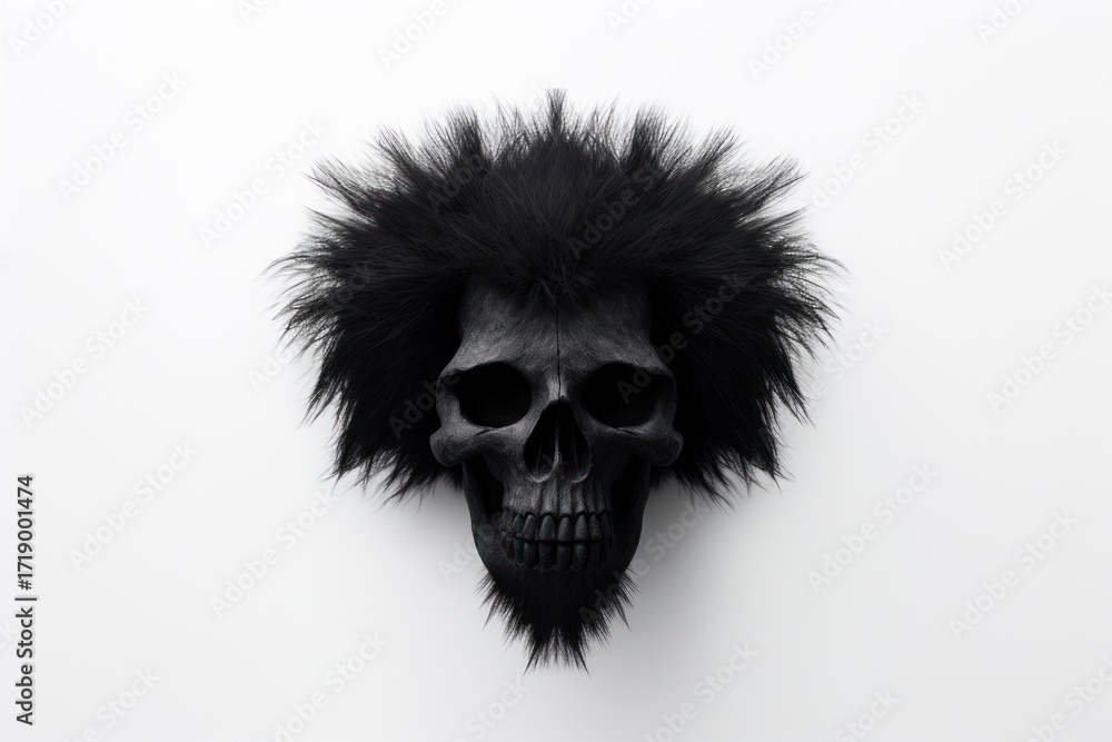 Fototapeta premium Skull portrait black fur.
