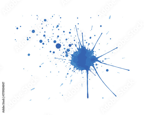 Blue Ink Splatter Vector Design