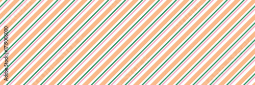 Vector art of diagonal stripes pattern in pastel orange, white, and teal