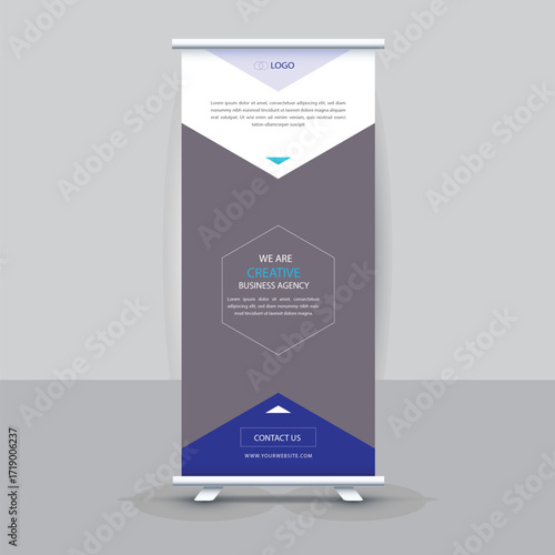 Dynamic Abstract Corporate Company Rollup Banner Template Print-Ready PostScript