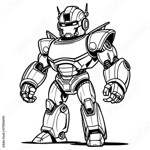 Futuristic robot warrior