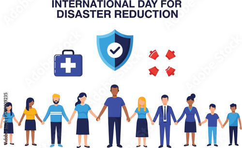 International day for disaster reduction illustration concept for awareness, prevention, and preparedness for natural disasters