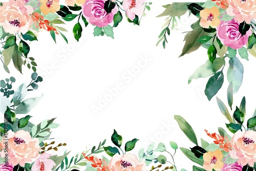 Summer flowers watercolor background. Animated 4k