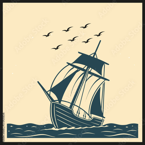 sailing ship in the sea