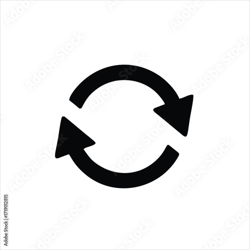 repeat icon. repeat icon vector flat illustration for graphic and web design isolated on black background from essential compilation collection. repeat icon trendy and modern repeat symbol for logo, w